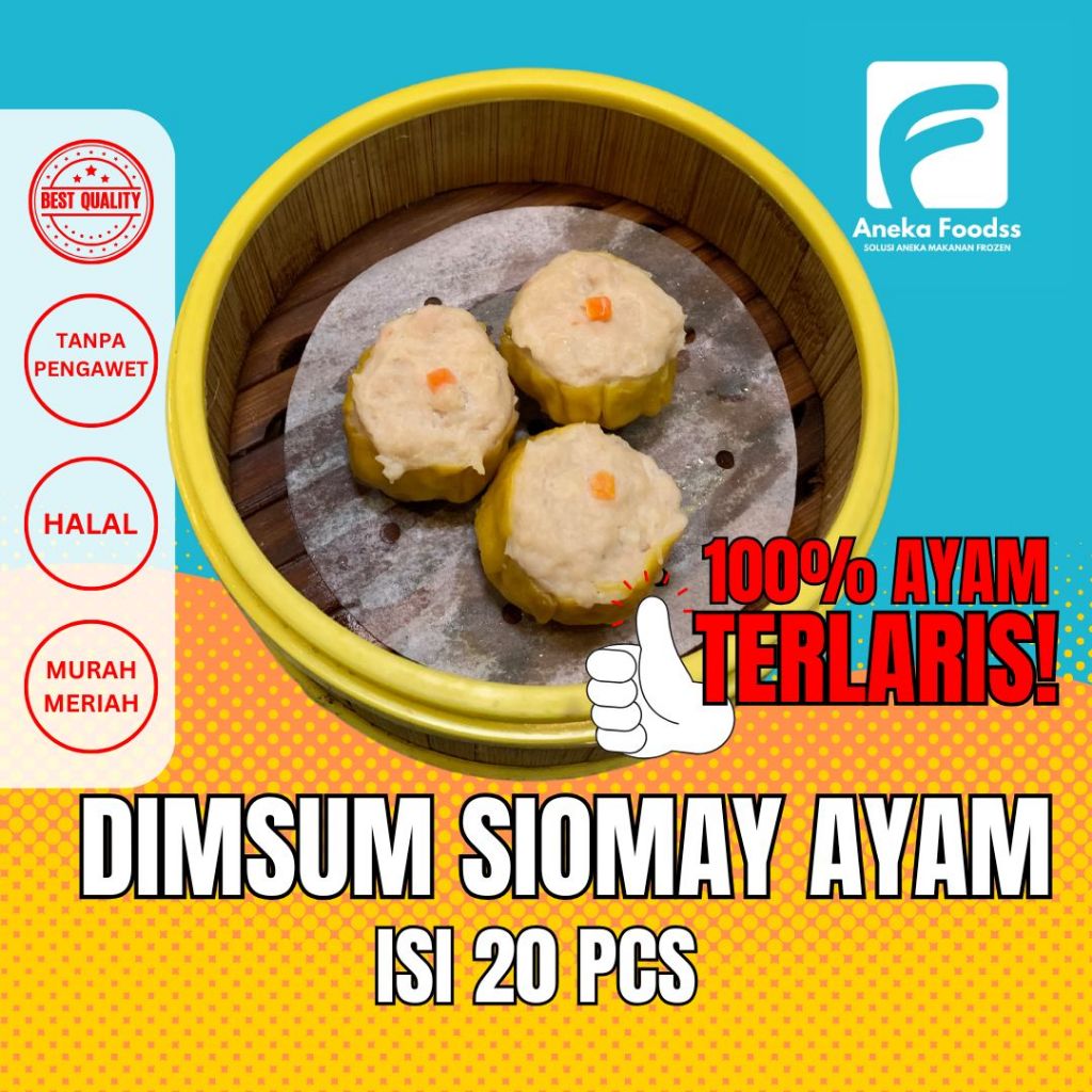 

DIMSUM FROZEN AYAM SIOMAY PREMIUM MURAH FROZEN HALAL ISI 20 PCS