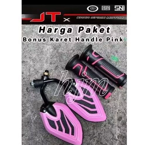 Paket Spion Motor Handgrip Variasi Black Pink