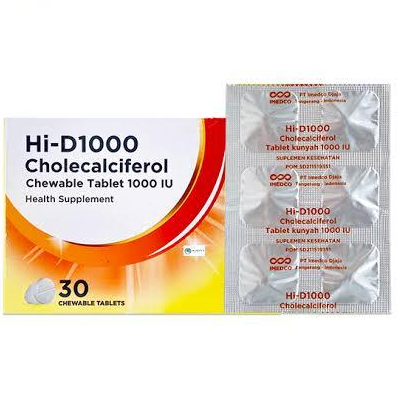 Hi-D 1000 IU TABLET KUNYAH, Meningkatkan Kadar Vitamin D