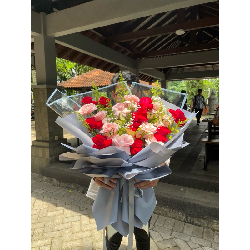 (REAL PICT) Bouquet / Buket bunga segar / fresh flower malang ukuran besar / size big hadiah + cokla