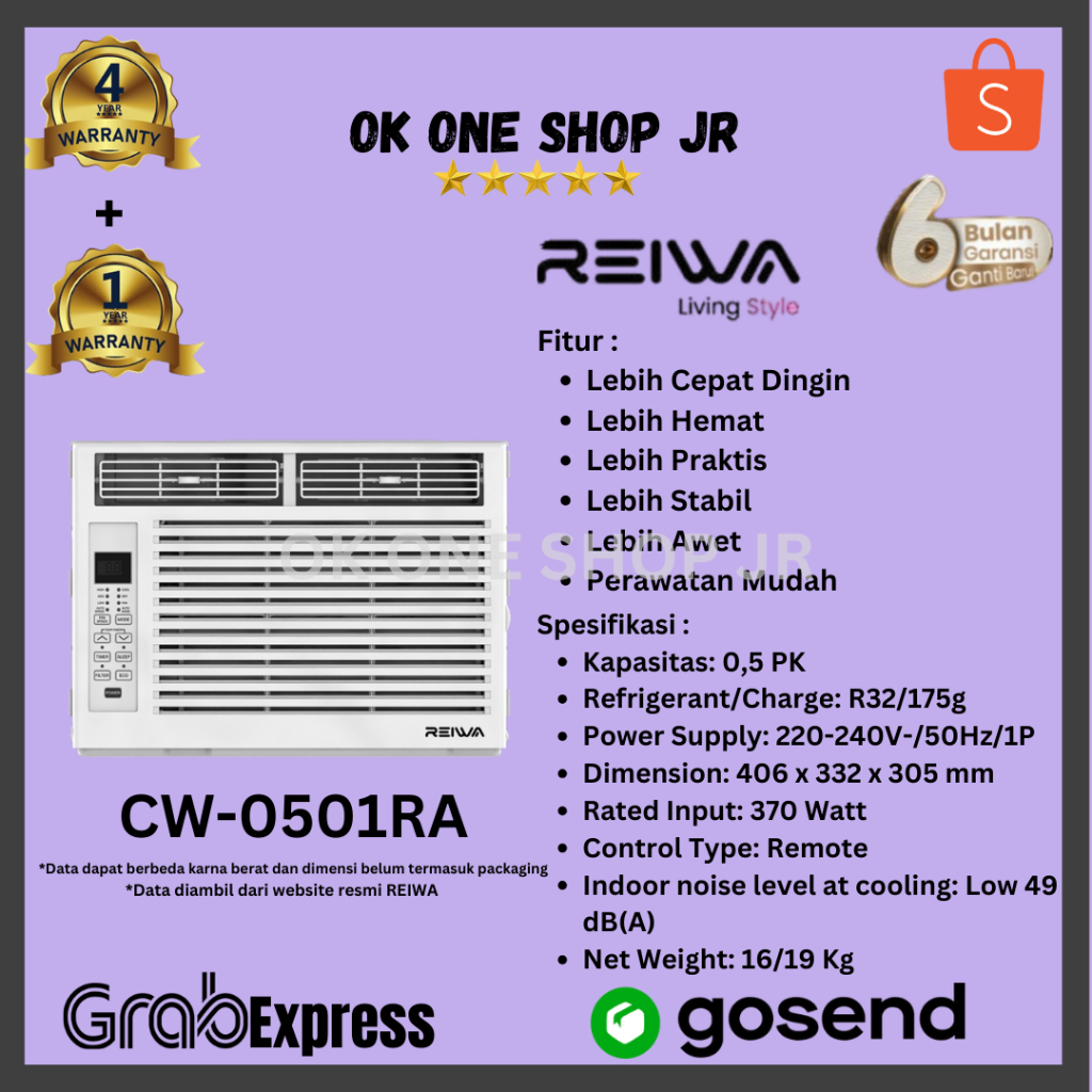 REIWA AC Window CW-0501RA (0,5 PK) / CW-0501 RA