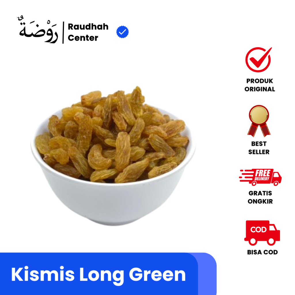 

Kismis Long Green Manis 500 gram Oleh-Oleh Haji Umroh / Kismis Hijau Manis
