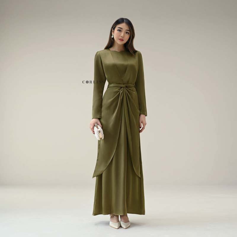 GAMIS ELEA MAXY SATIN SILK DRESS PREMIUM | GAMIS POLOS SATIN VELVET BRIDESMAID DRESS LAYER MODERN