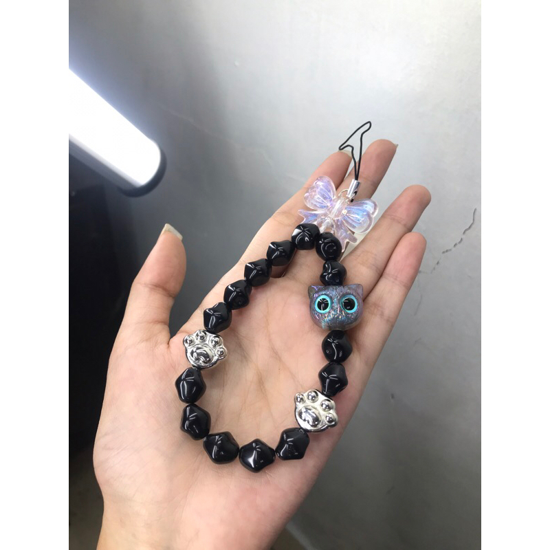 strap phone - paw + kepala kucing