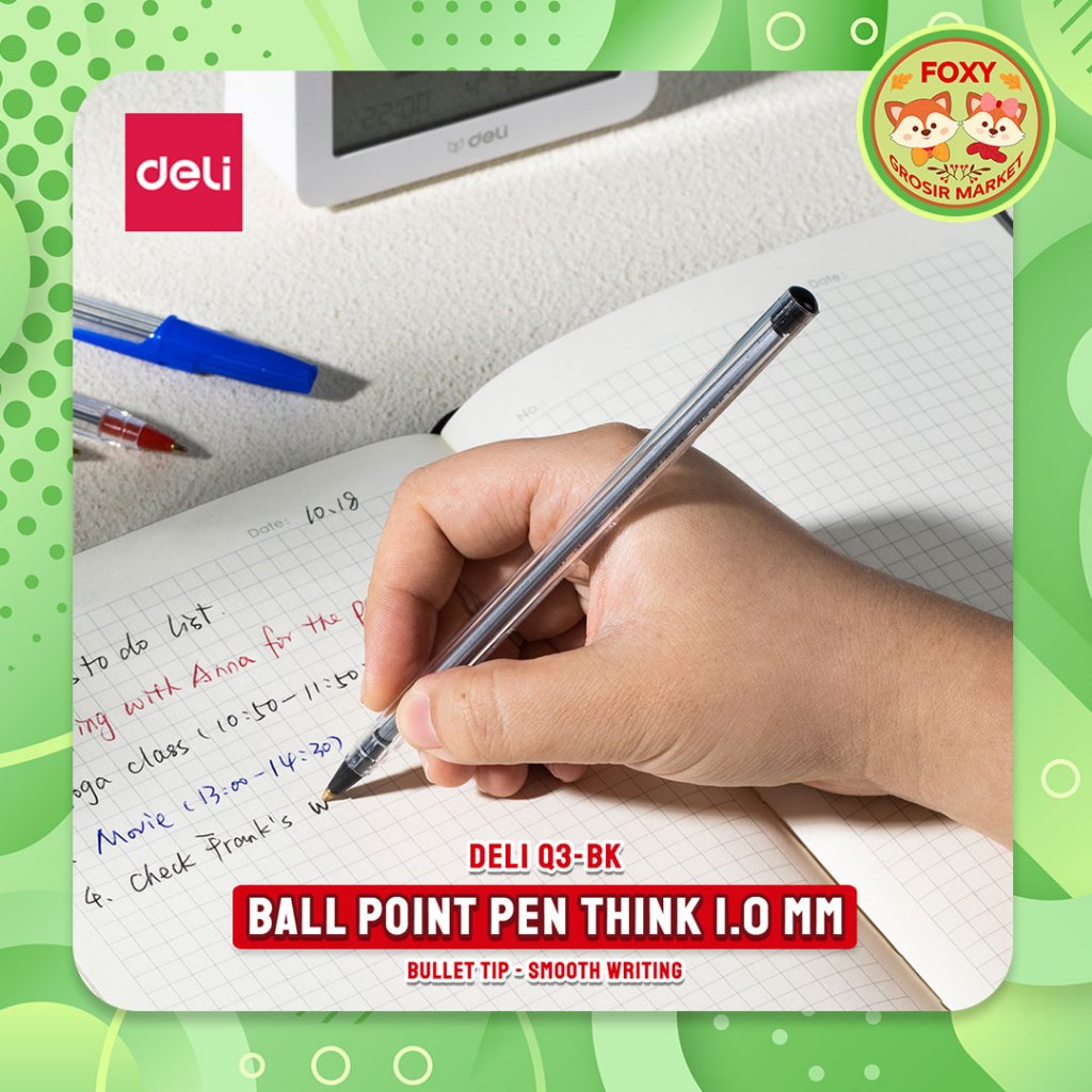 

Ballpoint Pen Deli Q3 / Pulpen Bolpoin 1.0 mm Penulisan Halus EQ3