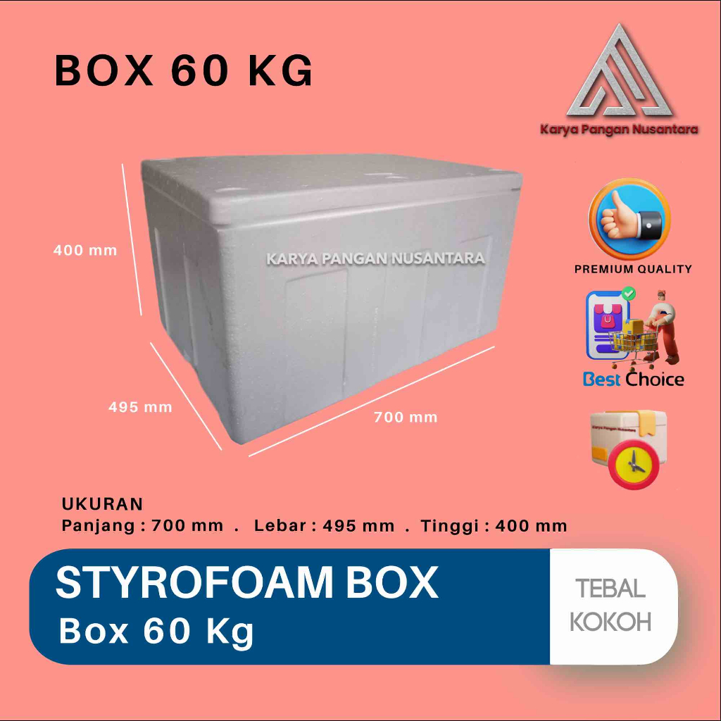 STYROFOAM BOX 60 KG BOX ES BESAR BOX GABUS BOX STYROFOAM BOX-60 70x49.5x40 CM