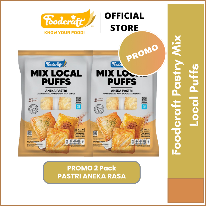 

【Promo 2 Pack】Foodcraft Pastry Mix Local Puffs Pastri Aneka Rasa Rendang Balado Lemper Isi 6 Sachet