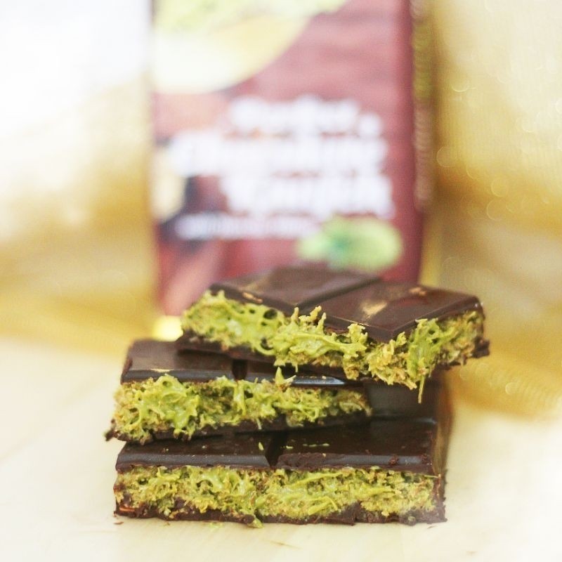

Chocolate Kunafe Matcha Premium | Coklat Dubai 150 gr