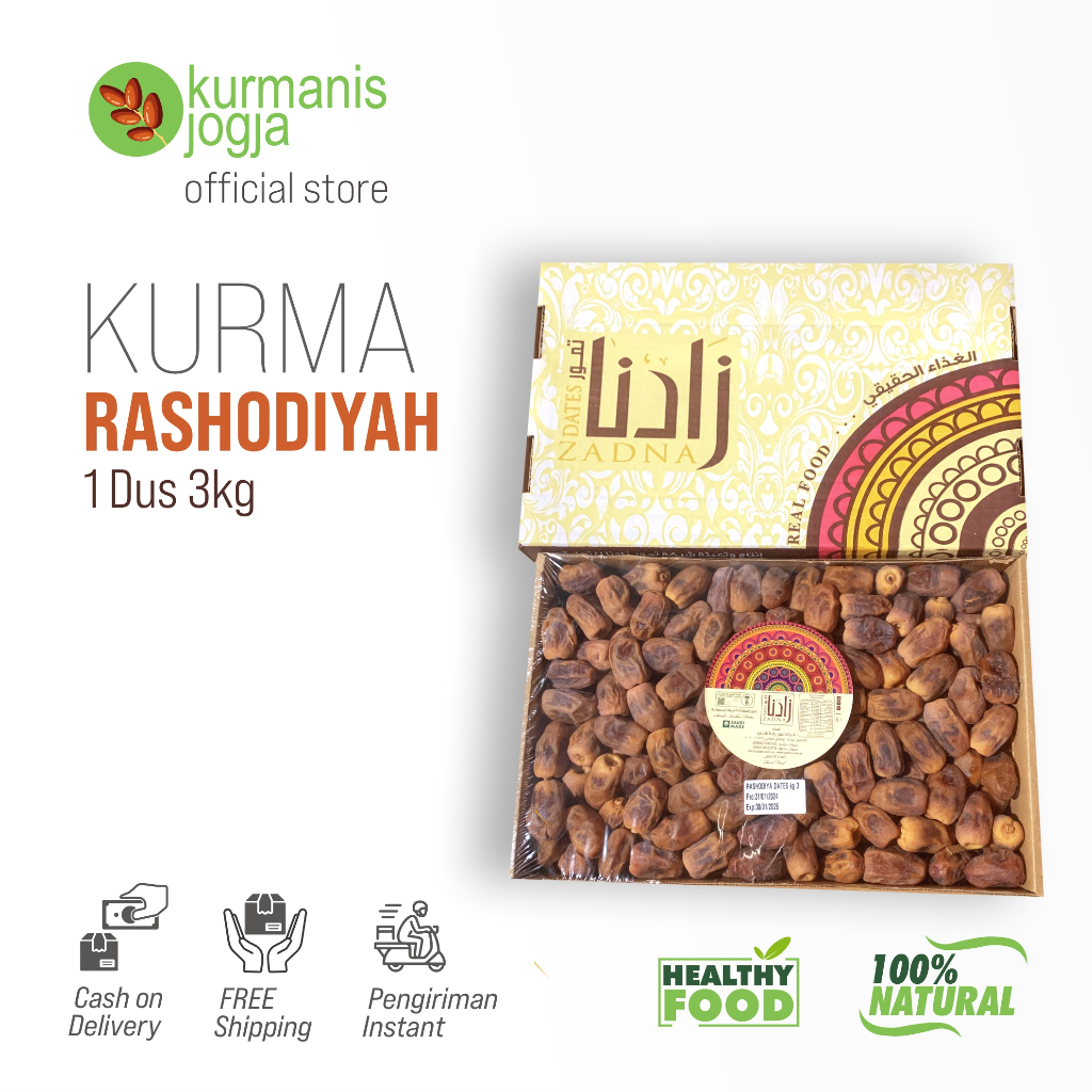 

Kurma Rashodiyah Rashidiya 1dus 3kg Premium Cocok untuk Oleh Oleh Haji Umrah Curah