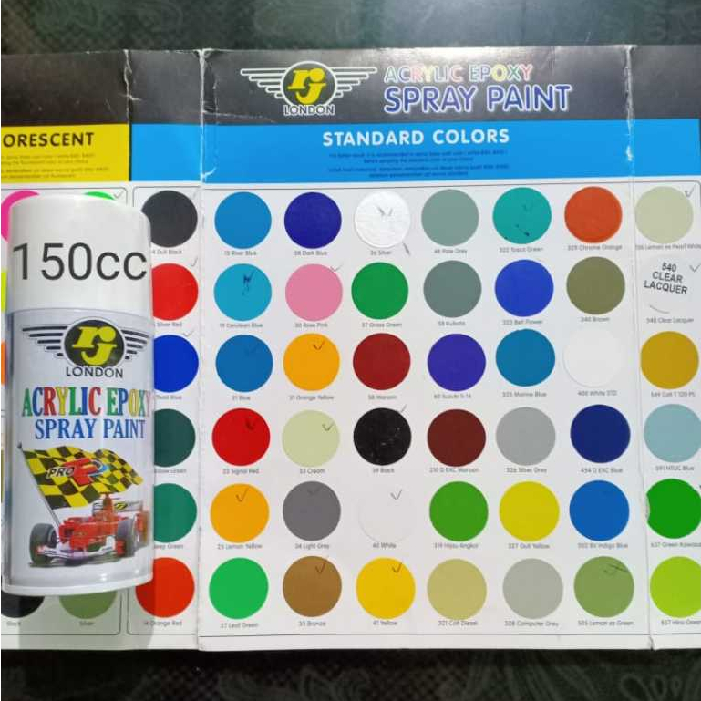 Pylox Pilok Cat Semprot Rj London 150Cc Ready Banyak Warna Glossy Metallic Doff Hi-Temp Chrome Gold,