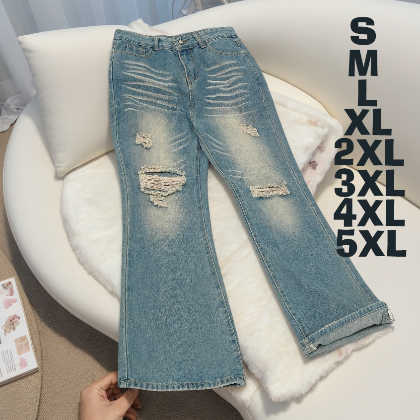 【boll.id】Celana Jeans Jumbo — 5XL/Celana Jeans Wanita/Celana Cutbray Wanita/Jeans High Waist Korean 