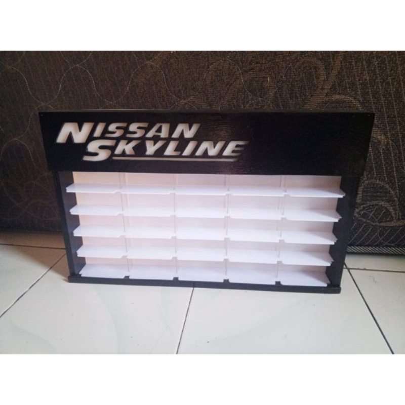 rak hotwheels 25slot+LED+penutup akrilik
