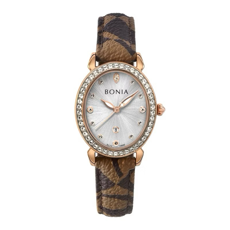 Jam Tangan Wanita Bonia BNB10830-2517S B10830 BNB 10830 Monogram Leather Strap | Jam Tangan Bonia Wa