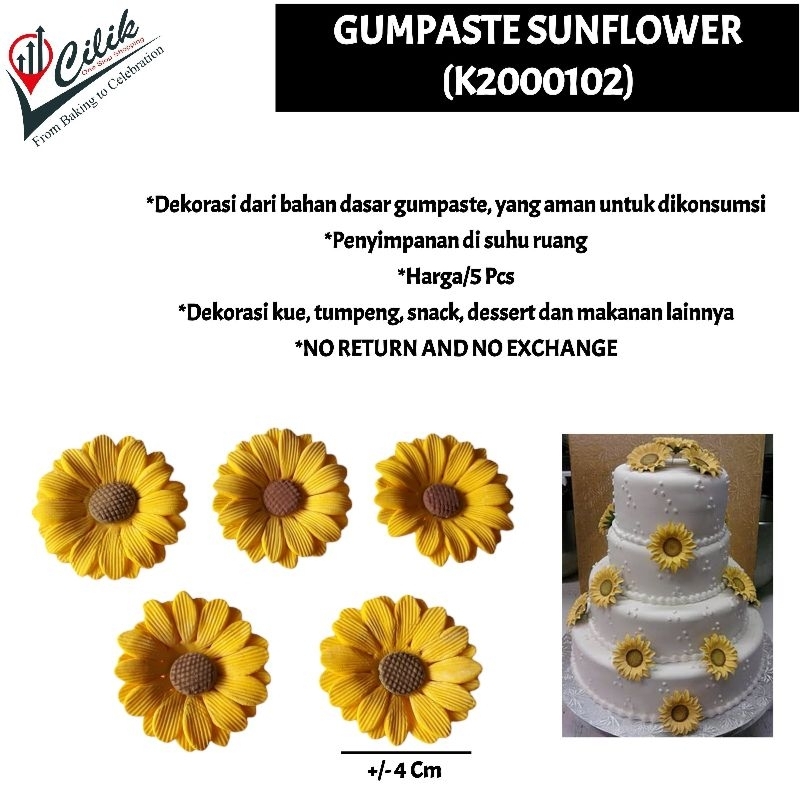 

edible+gumpaste+food grade+dekorasi+topping+cupcake+kue+cake+bento+tumpeng+puding+cemilan+snack+dessert+motif+model+karakter+bunga+flower+matahari+hydrangea+D3+ranunculus+S3+daisy+lucu+imut+siap dekor