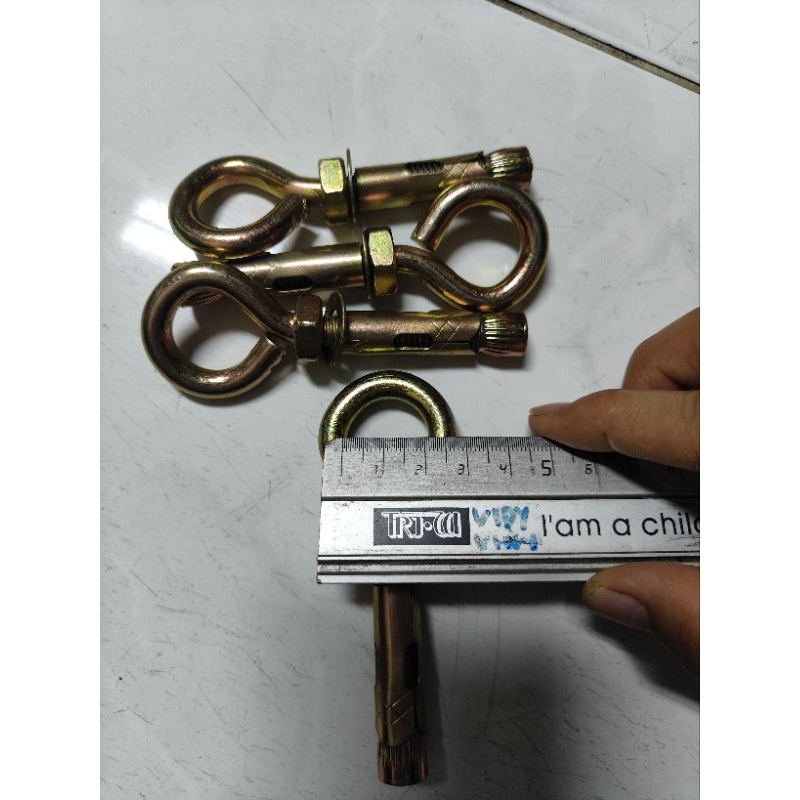 eye anchor bolt m12x60 mm kuning / eye bolt m12x60 mm / eye dynabolt gantung tutup m12x60 / eye anch