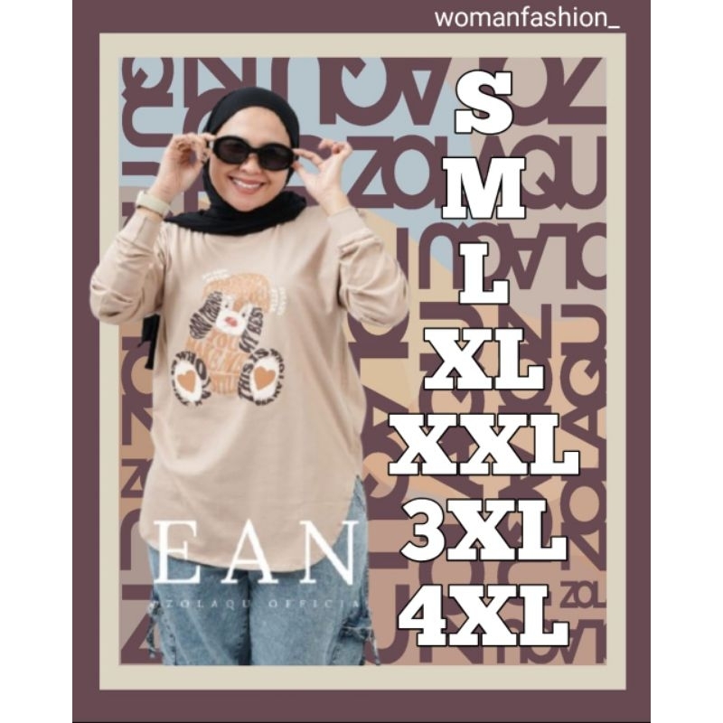 Kaos Wanita Zolaqu Original Semitunik Coklat Reang Lengan Panjang Bahan Katun Premium Nyaman Stylish