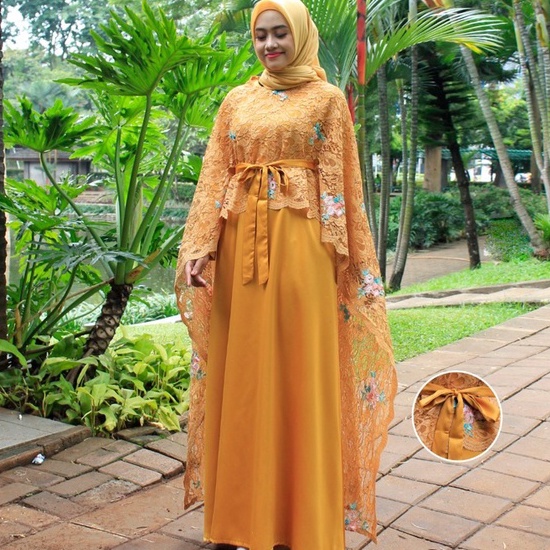 KF7 long cape cape brokat panjang outer organza premium baju kondangan long cape outer cape