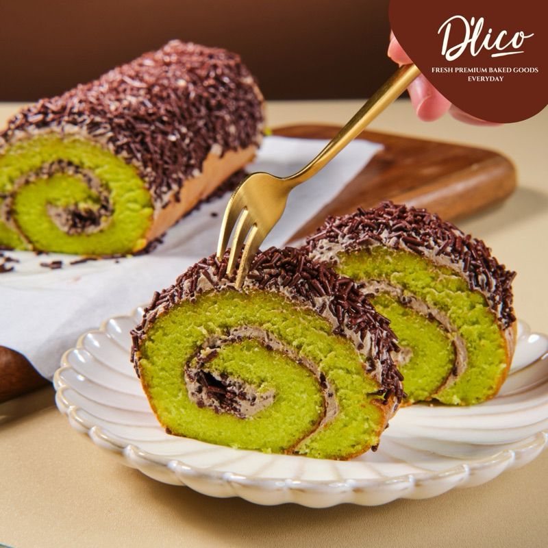 

Roll Cake Pandan Mocca Meses | Bolu Gulung Premium