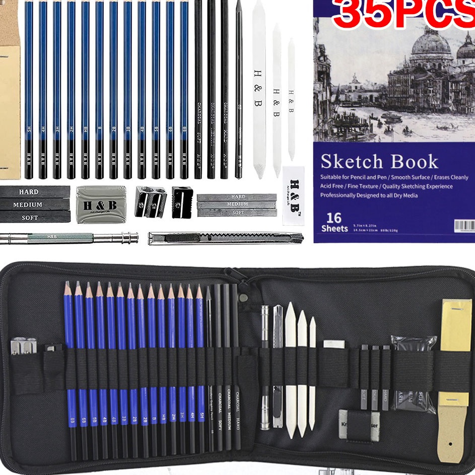 

Murah Meriah 3335PCSSet Sketch Pencil Pisau Penghapus dan Pensil Gambar untuk Keperluan Sekolah Pencil Drawing Set