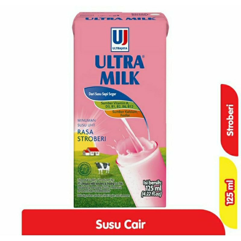 

ULTRA MILK Susu UHT Stroberi 125 ml