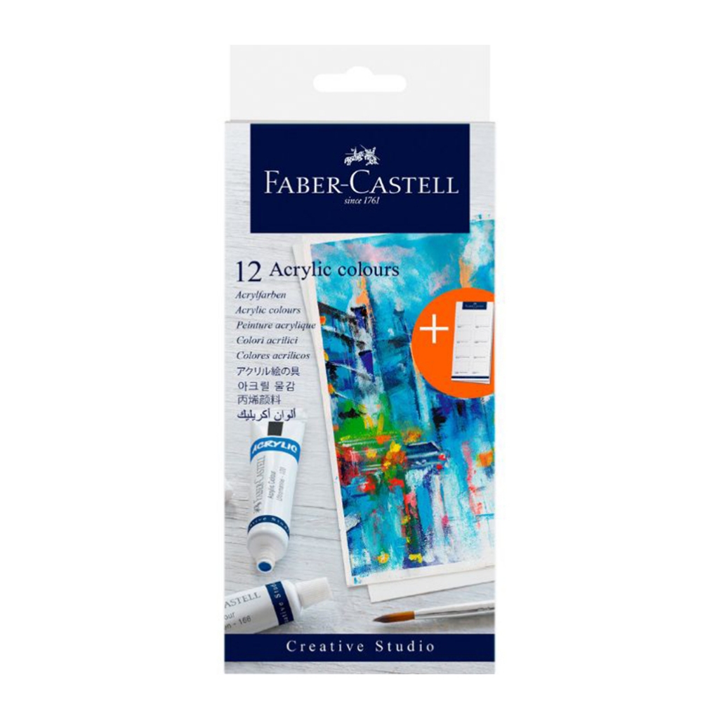 

Faber Castell Creative Studio Acrylic Colours 9 Mili 12 Warna