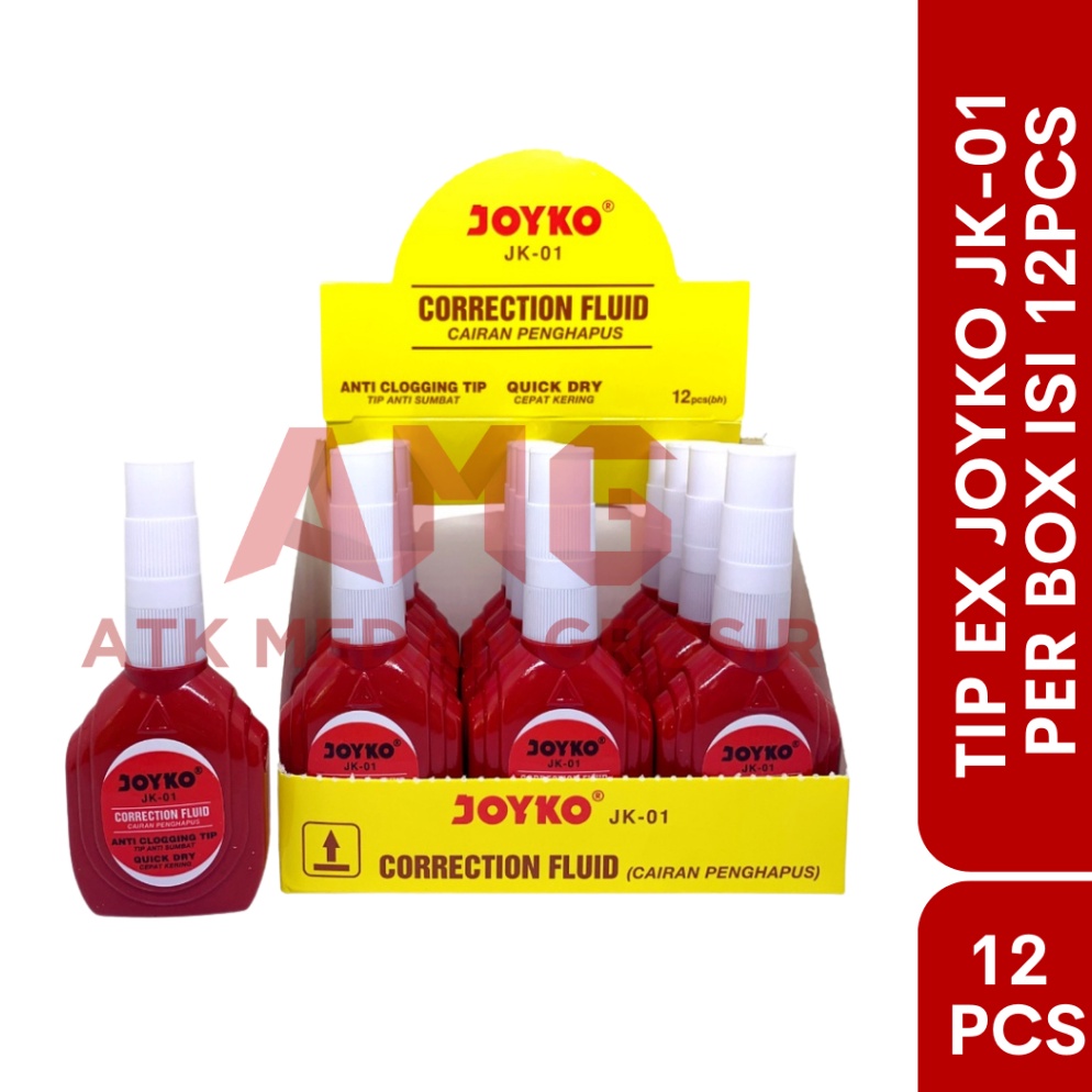 

KODE F47J TIP EX CORRECTION JOYKO MERAH JK1 PER BOX ISI 12PCS
