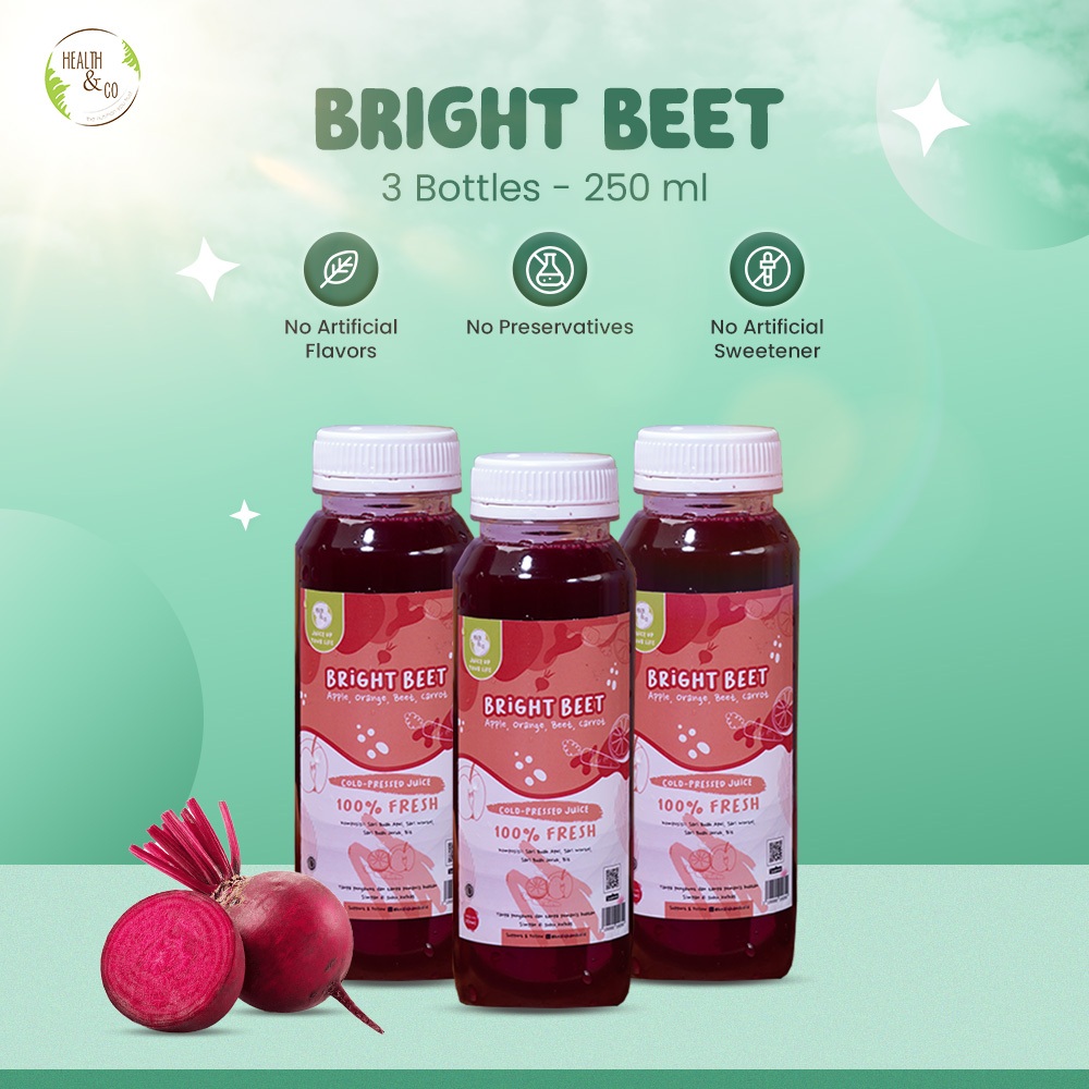 

Health & Co - Bright Beet Drink - Minuman Sehat - 3 Bottles @250ML