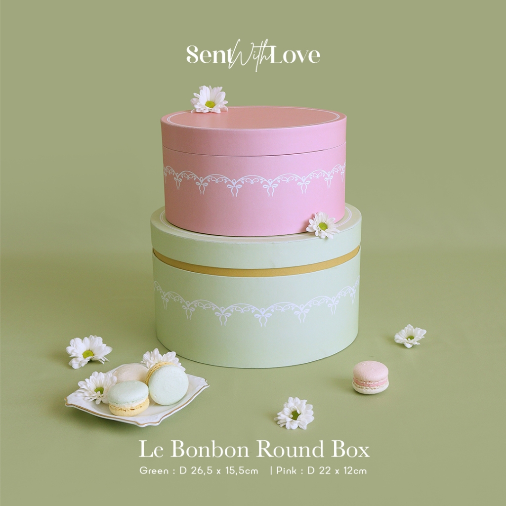 

Sent With Love Le Bonbon Round Gift Box / Kotak Hadiah Kado Bundar