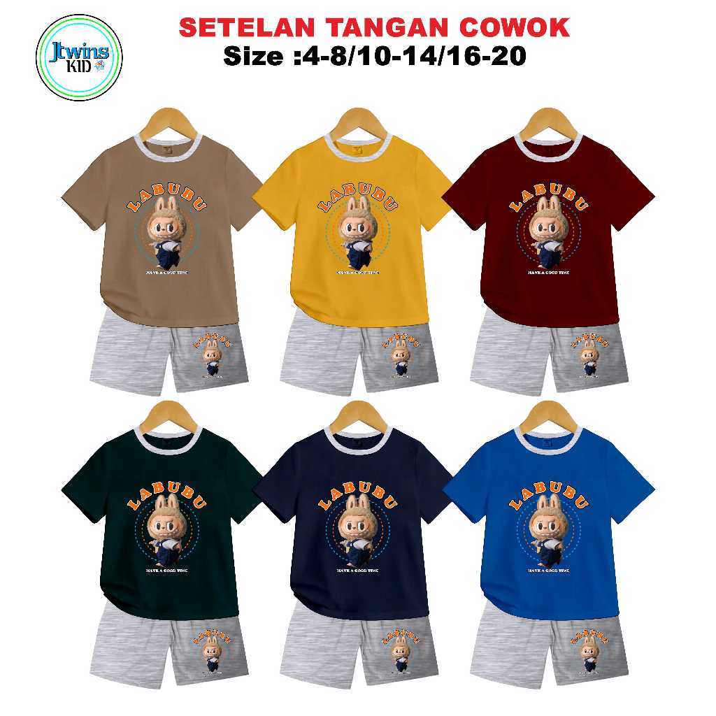 Baju Anak Cowok Labubu  umur 3-12 tahun KD100
