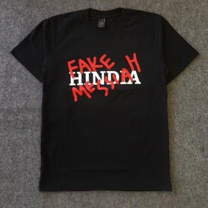 Kaos HINDIA - FAKE MESSIAH Tshirt Black Cotton Combad 24s Tebal