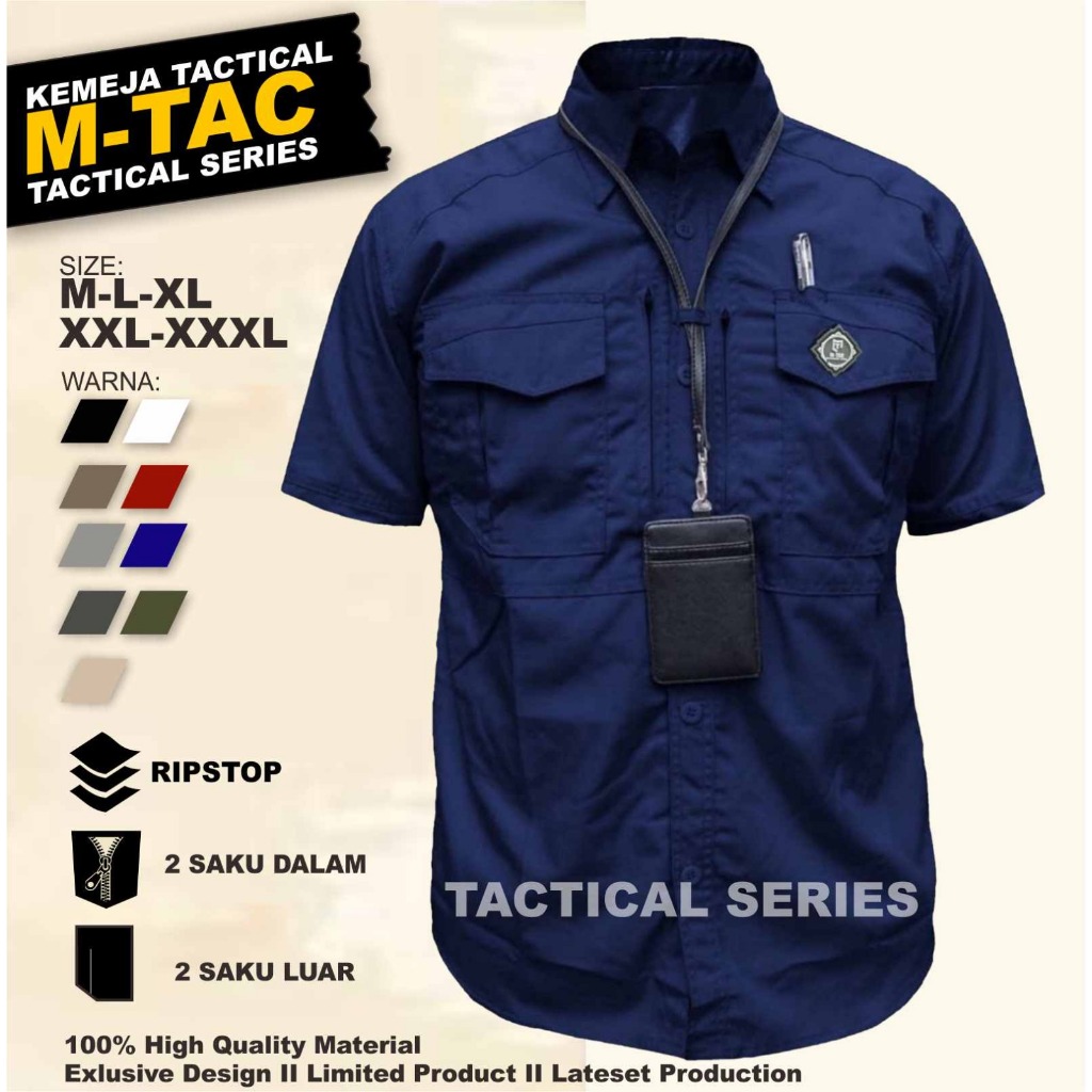 Baju Kemeja Tactical M-Tac Lengan Pendek / Kemeja PDL Taktikal Lapangan pria Pendek