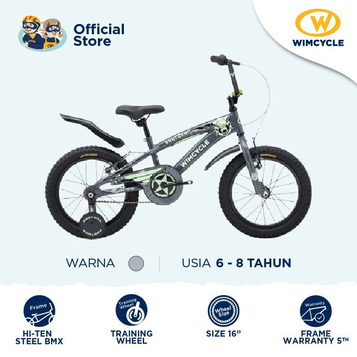 Sepeda Anak BMX 16" Wimcycle Shotgun 16” RX Series – Abu