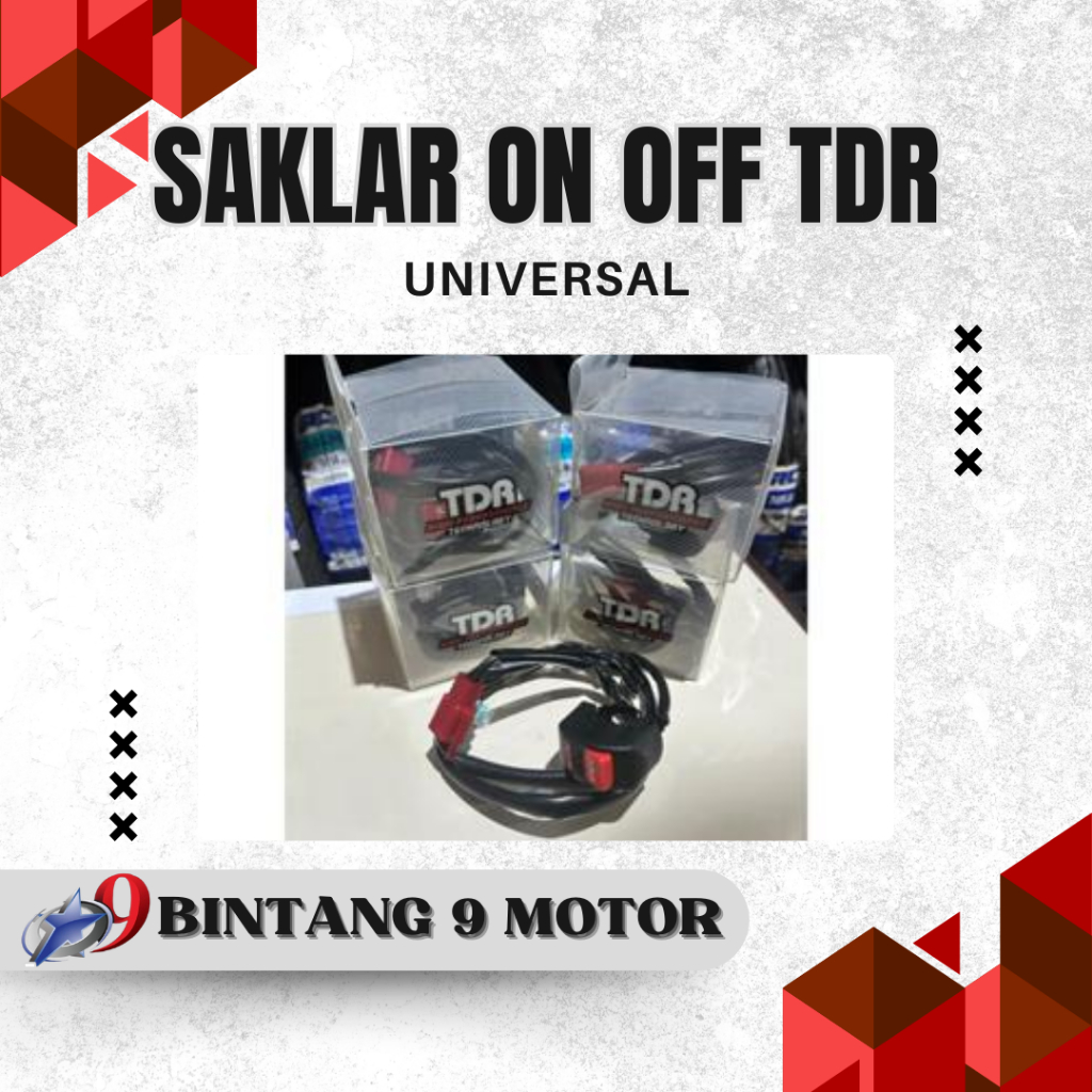 SAKLAR SWITCH ON OFF TDR HITAM-BINTANG SEMBILAN MOTOR