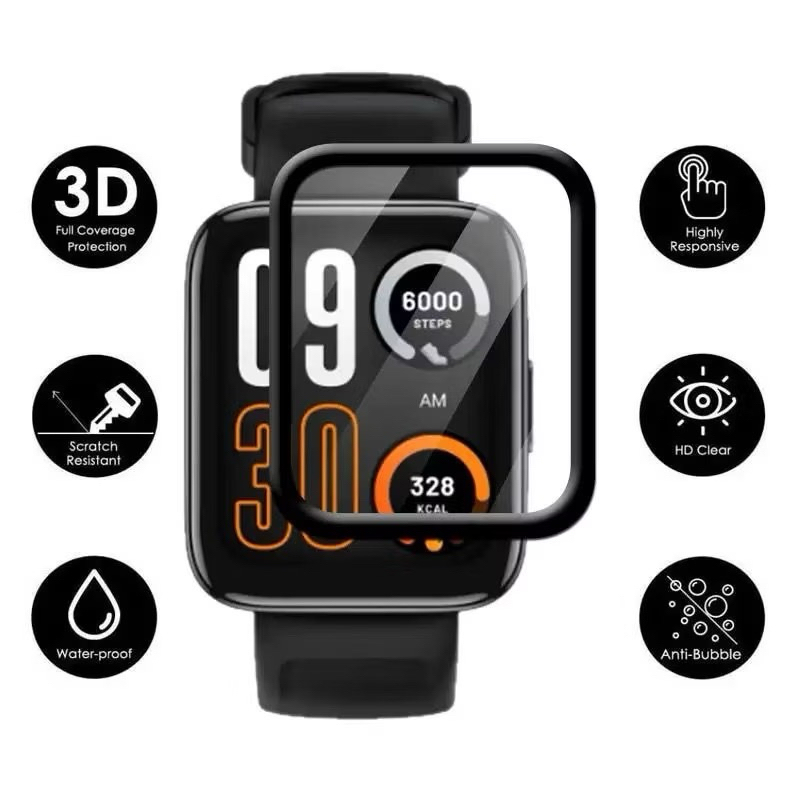 Anti Gores 3D Curved Clear Redmi Watch Active 3 Mi Watch Lite 2 Screen Protector  Screen Guard Smart
