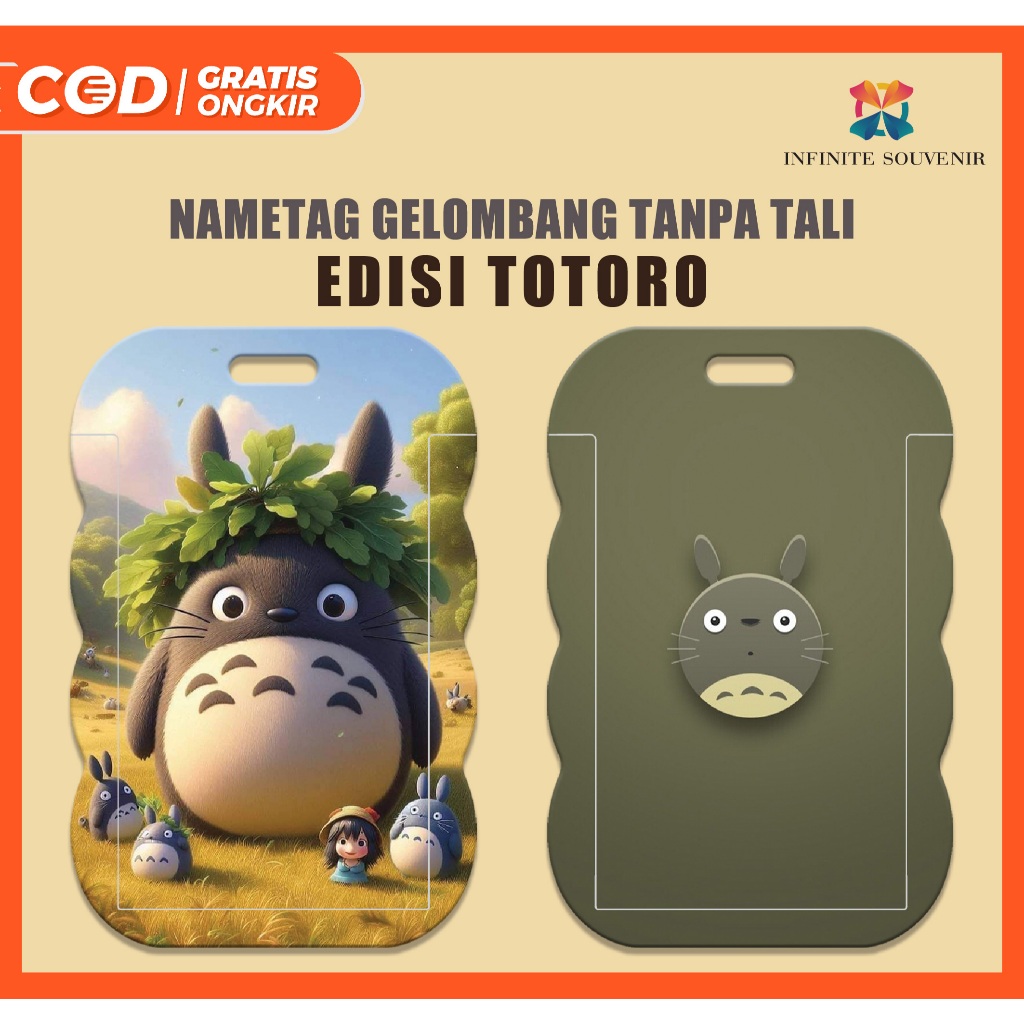 

[N019] ID CARD HOLDER GELOMBANG Motif Totoro / Name Tag Cat / Aesthetic - Tanpa Tali