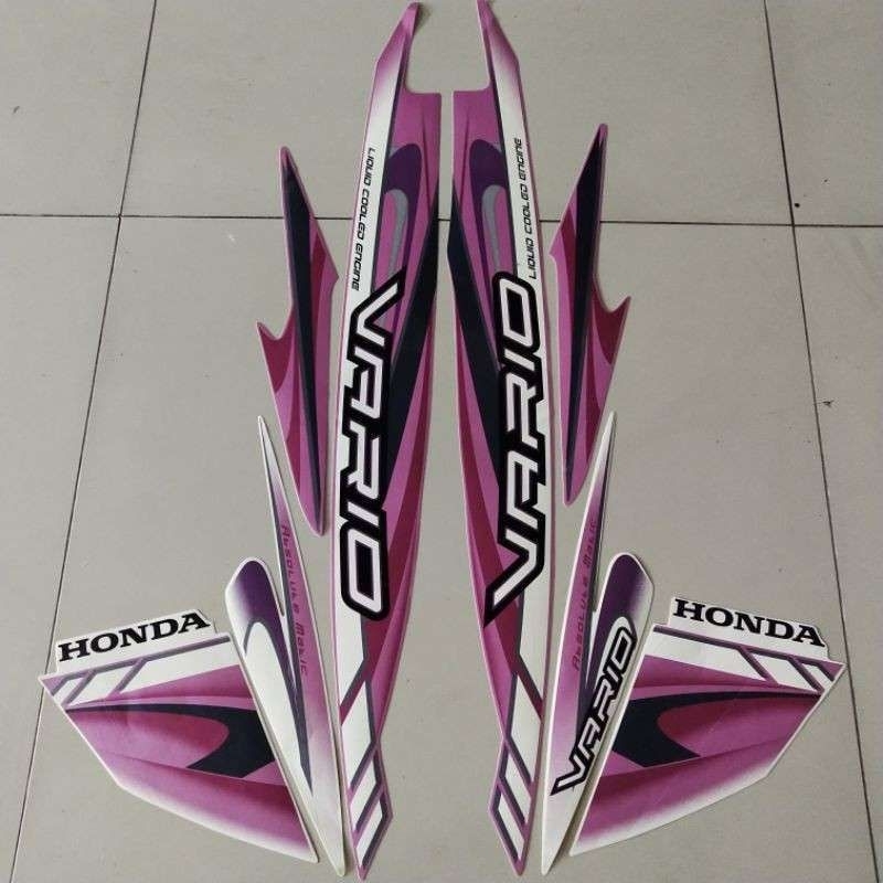 Striping stiker motor honda vario 110 karbu 2009 pink standar lis body vario karbu striping honda va