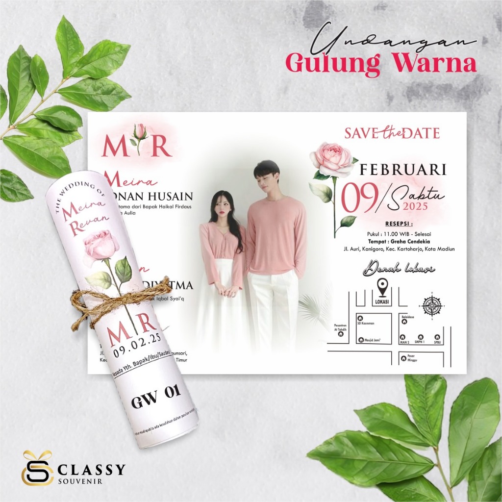 UNDANGAN PERNIKAHAN GULUNG - UNDANGAN GULUNG UNIK - UNDANGAN PERNIKAHAN AESTHETIC