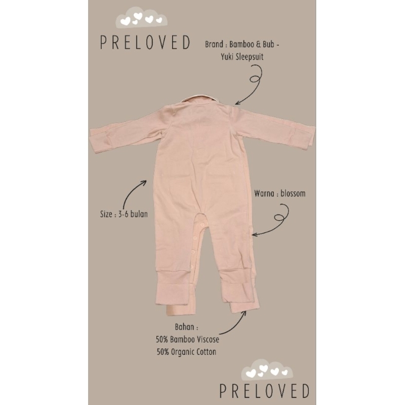 PRELOVED Sleepsuit Bayi Perempuan size 3-6mos