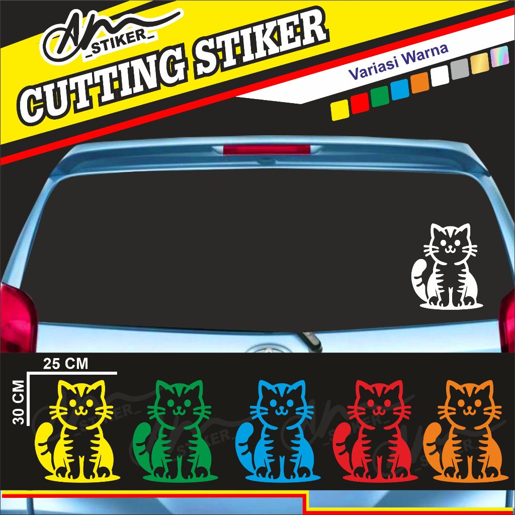CUTTING STIKER KACA MOBIL BELAKANG STIKER KUCING KODE 05