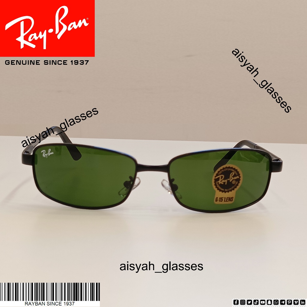 kacamata rayban pria rb 31 94 frame hitam kaca hijau