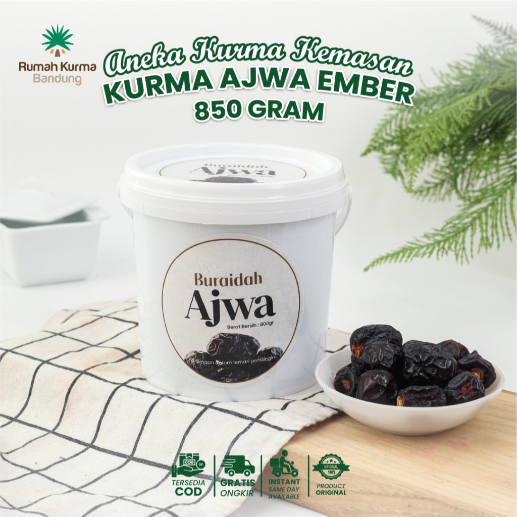 

Kurma Ajwa Nabi Asli Madinah Kemasan Ember 850 gr