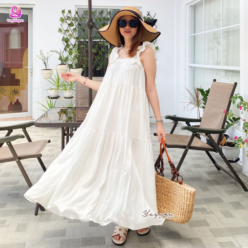 Naomi Dress Midi Homedress Daster Katun Rayon Twill & Motif Model Korea Kekinian Yayuku