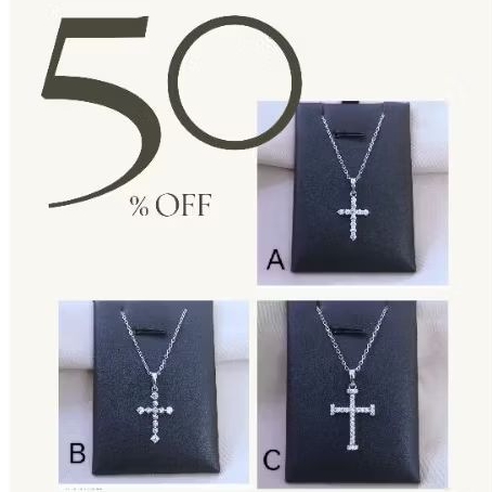 kalung salib silver/ kalung salib cantik anti karat