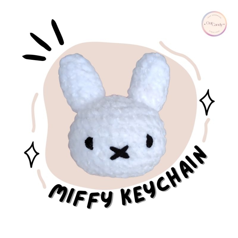 [OUR CANDY] Miffy Keychain Crochet / Gantungan Kelinci Miffy Rajut