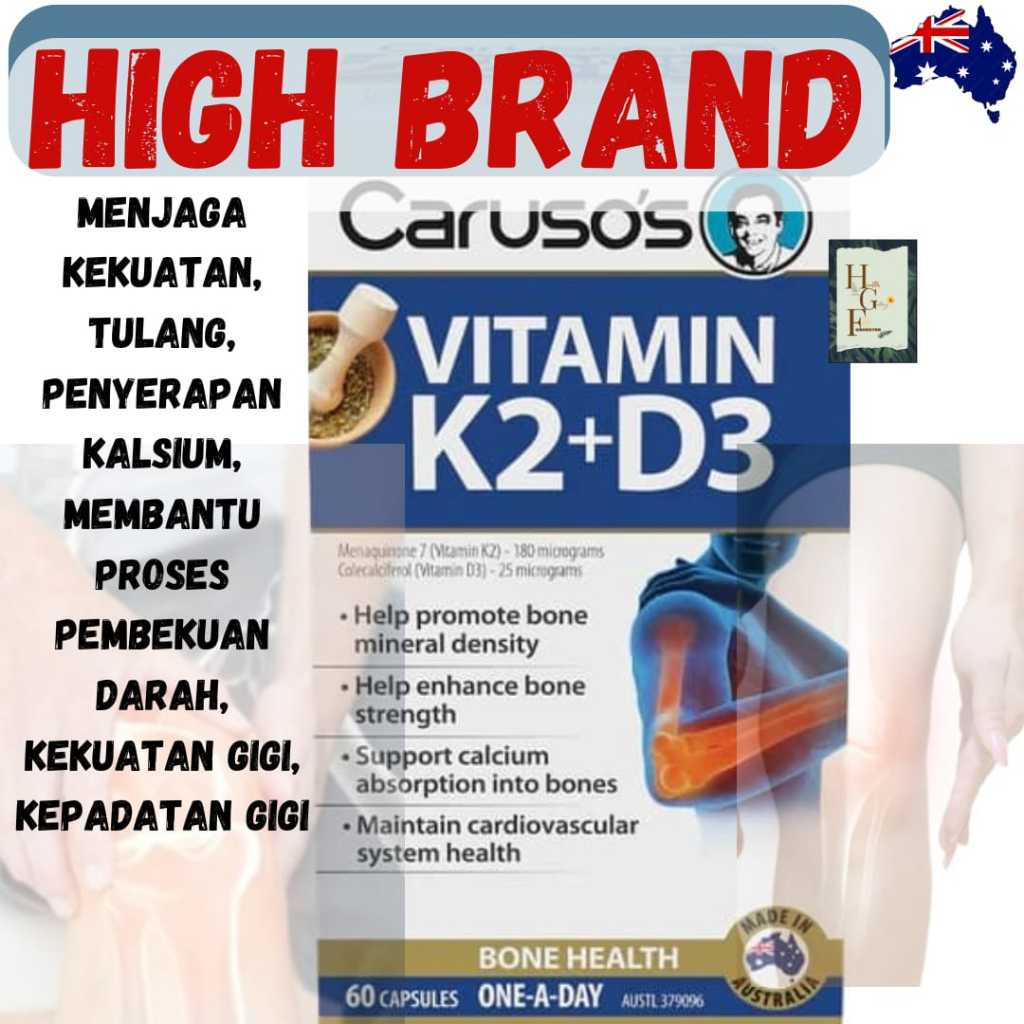 carusos vitamin k2 + d3 60 capsules