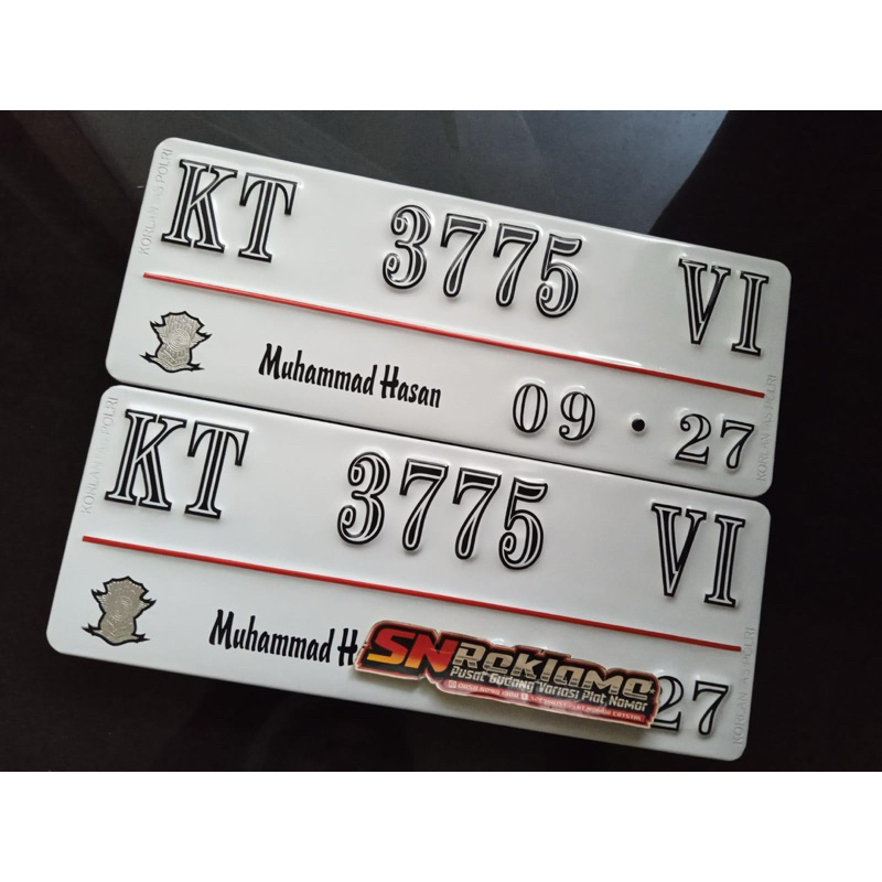 Plat Nomor motor Baut Tanam Super tebal, awet, murah, plat lapis Acp, plat stiker cutting, plat nomo