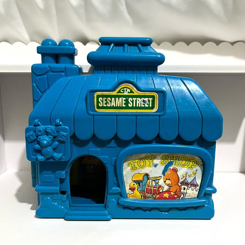 Vintage Sesame Street Blue Toy Shop Playset The Muppets Rumah Biru Original