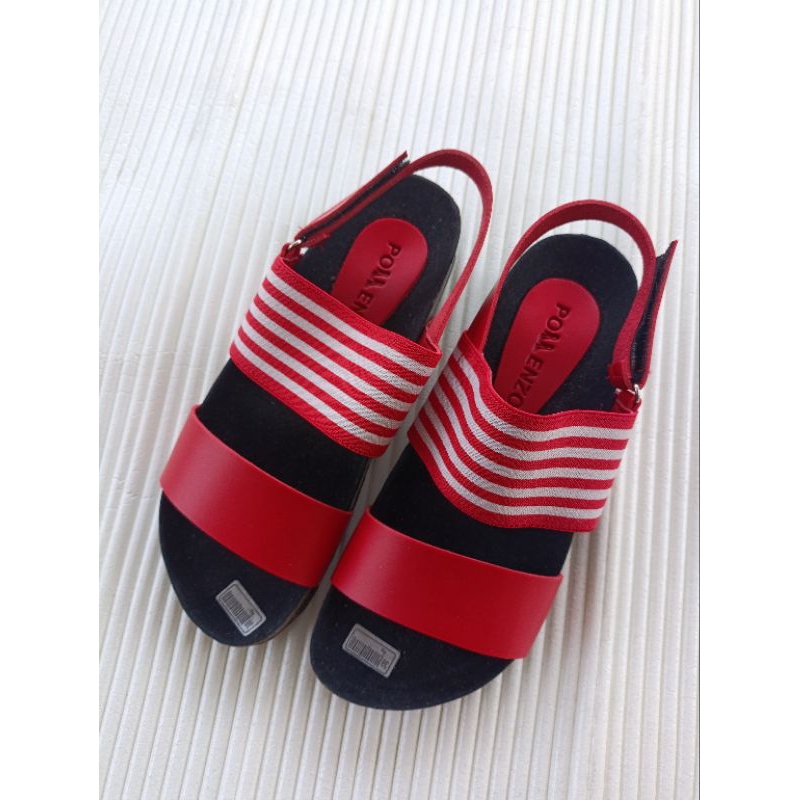NEW Sepatu Sandal Wanita Slop Pollenzo Merah 39