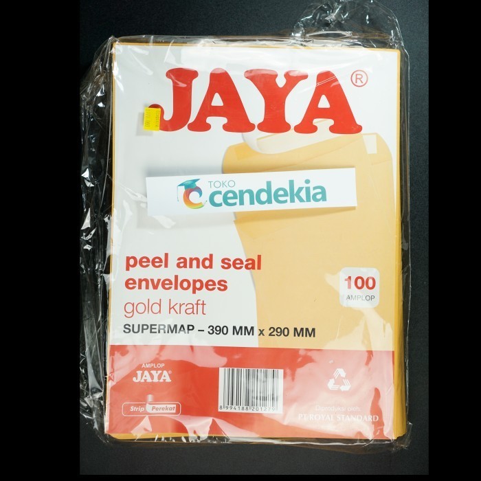 

Amplop Coklat JAYA peel and seal SUPERMAP Jumbo 390mm x 290mm