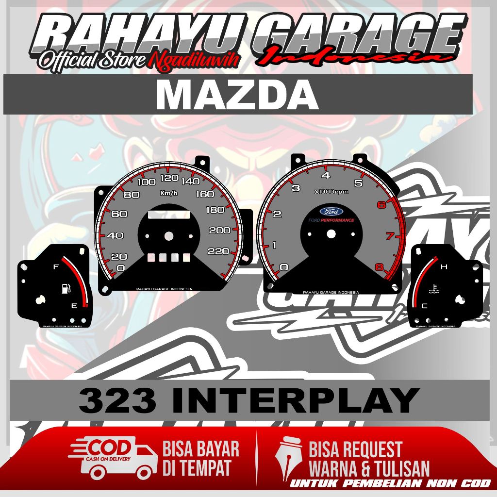 PAPAN SPEEDOMETER CUSTOM MAZDA 323 INTERPLAY